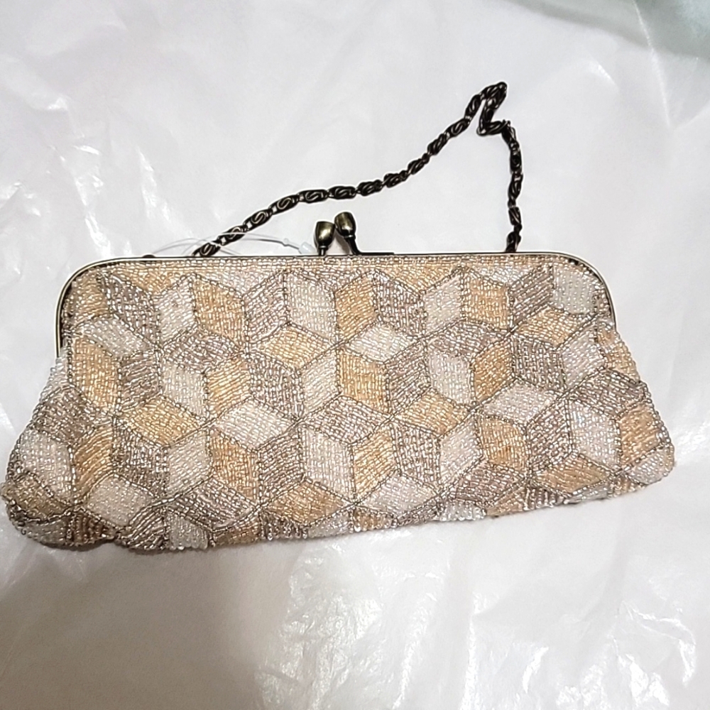 Nwt Moni Couture Evening Bag Purse  Clutch Vintage Brand Seed Beaded Embellished